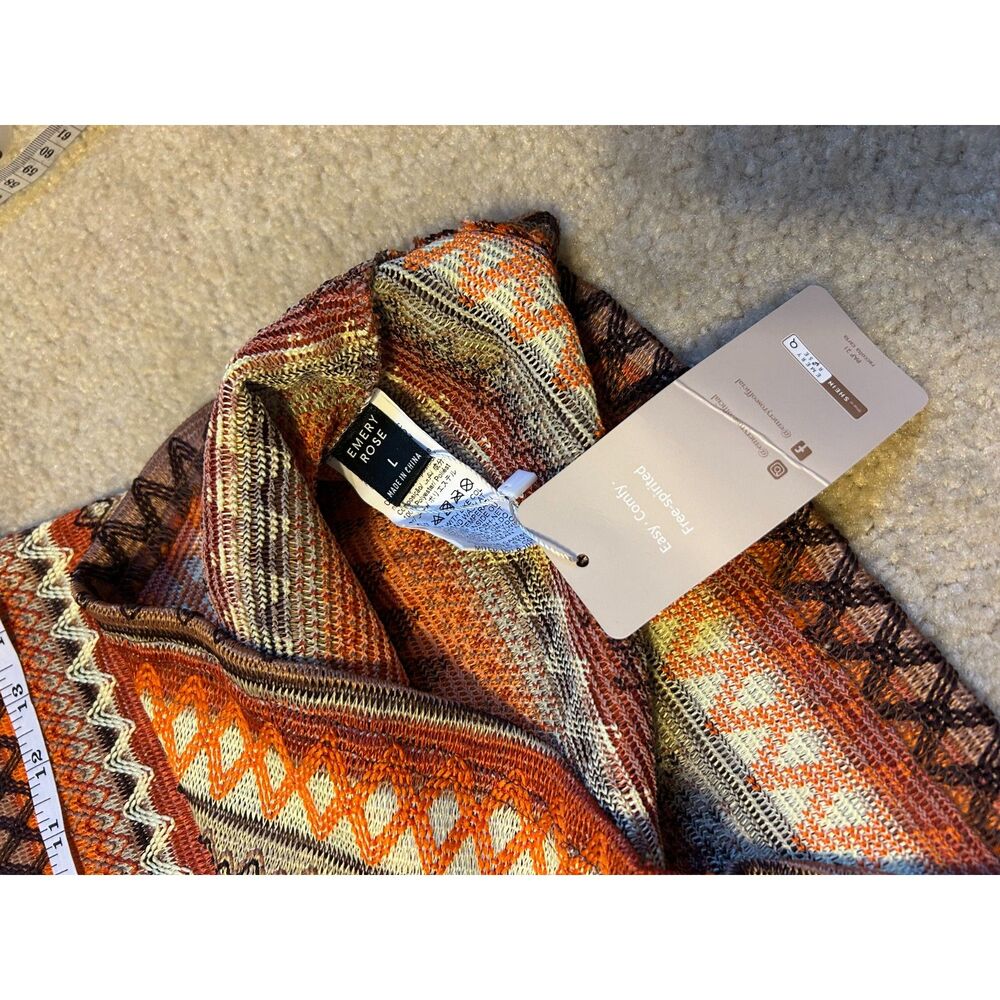 2-Piece Brown & Orange Geometric Print Top & Mermaid Maxi Skirt Coord Set - Picture 10 of 10